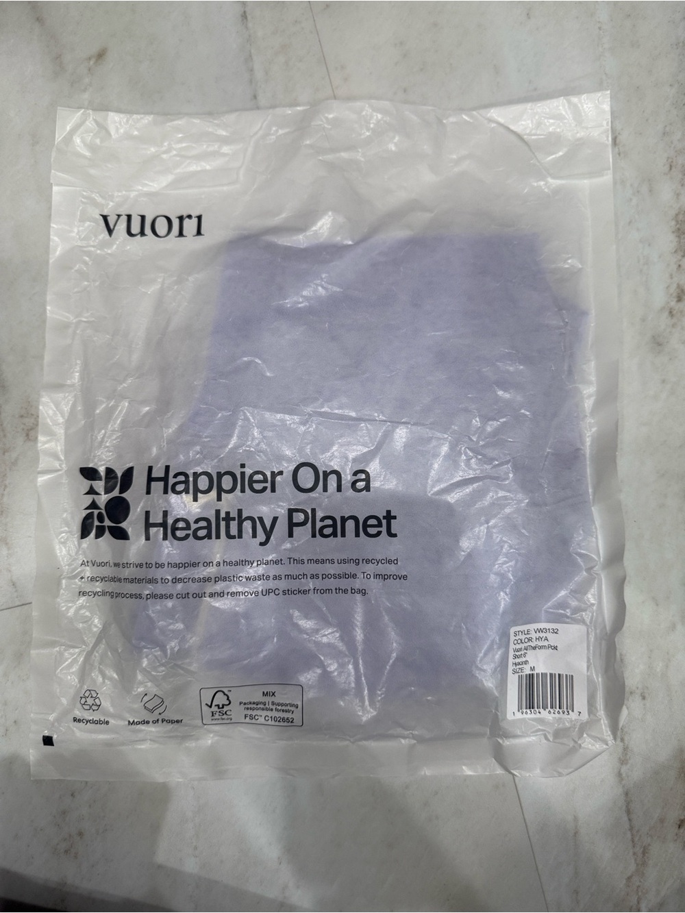 Vuori All The Form 6” Pocket Short in Hyacinth - Picture 2 of 5